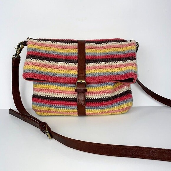 Sundance Anabaglish Yolanda Good Hope Foldover Crochet Colorful Crossbody Bag - Picture 3 of 12
